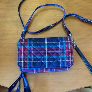 Women's Cotton All in One Crossbody Purse With RFID Tartan Plaid Recycled Cotton